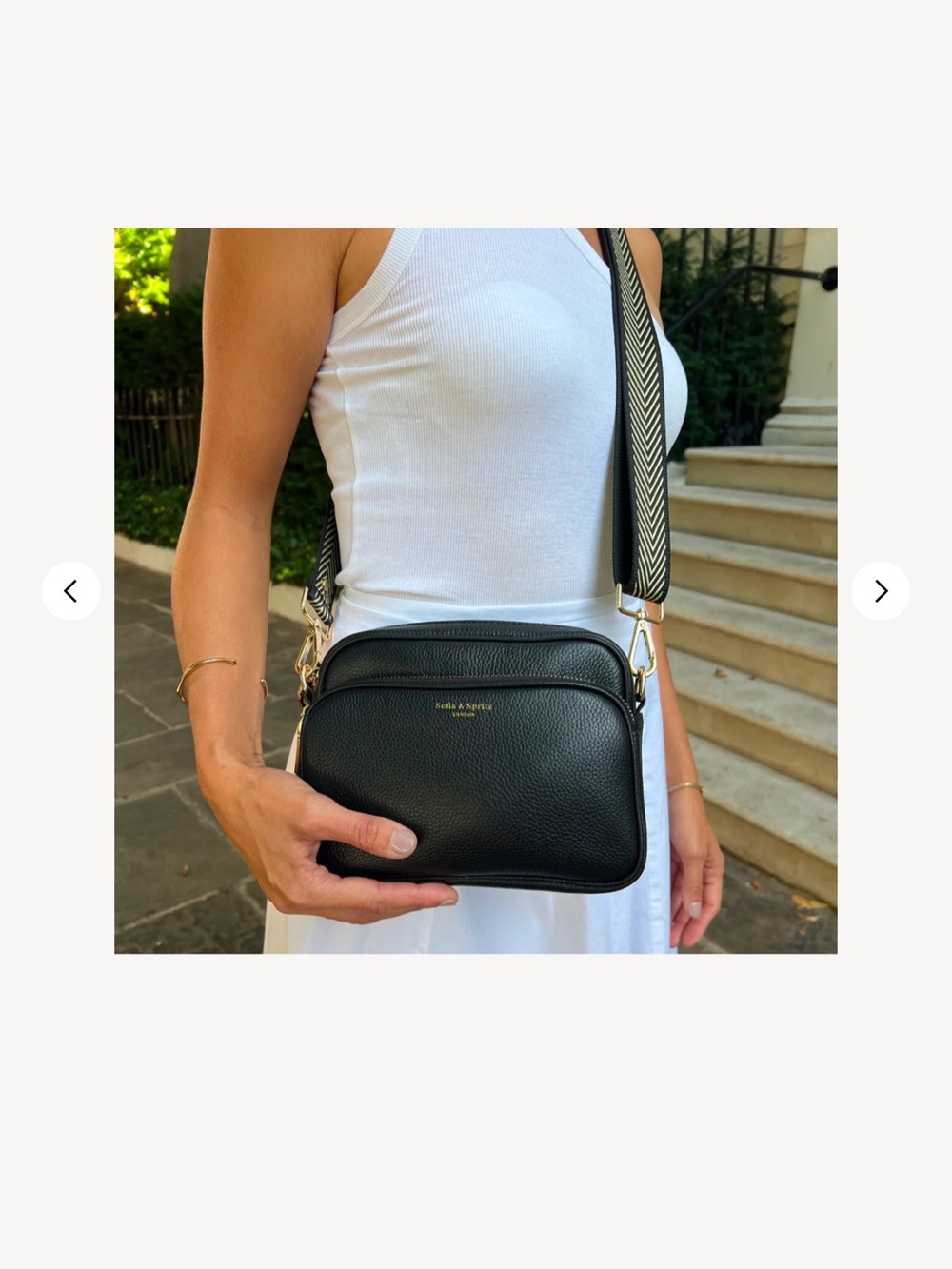 New Sofia and Spritz Pebbled Black Leather Crossbody Purse with three straps!